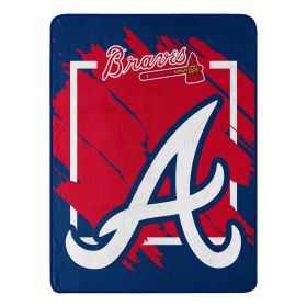 BRAVES OFFICIAL MLB "Walk off" Micro Raschel Throw Blanket; 46" x 60"