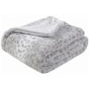 Printed Faux Rabbit Fur Throw; Lightweight Plush Cozy Soft Blanket; 50&quot; x 60&quot;; Grey Leopard (2 Pack Set of 2)